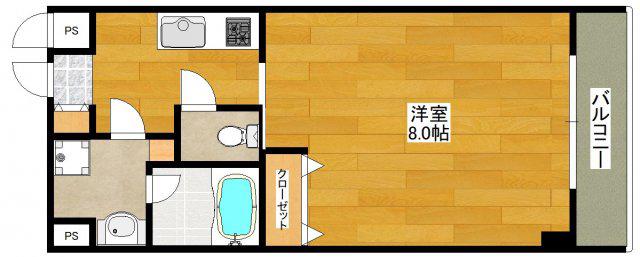 エルソル江坂(1K/9階)の間取り写真