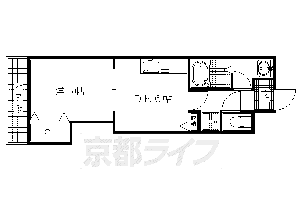 PROSPER11(1DK/2階)の間取り写真
