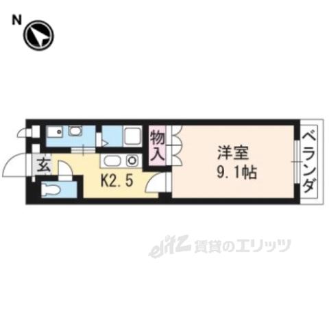 ウエスト BLUE(1K/2階)の間取り写真