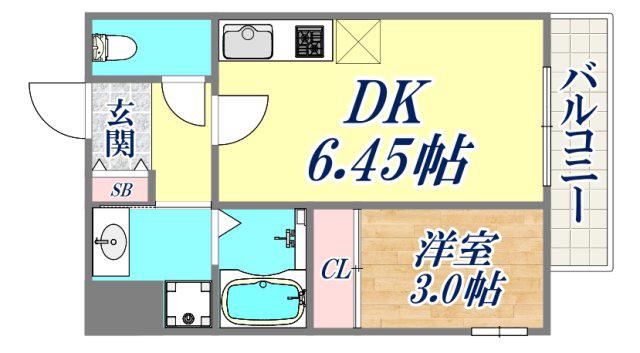 コートデイジー(1DK/3階)の間取り写真