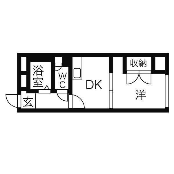 メゾンエクレーレ中の島(ワンルーム/6階)の間取り写真