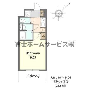 S-RESIDENCE堺ALTKLAS(1K/2階)の間取り写真
