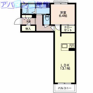 ウェルデンス上所島 弐番館(1LDK/2階)の間取り写真