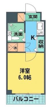 レグステージ(1K/2階)の間取り写真