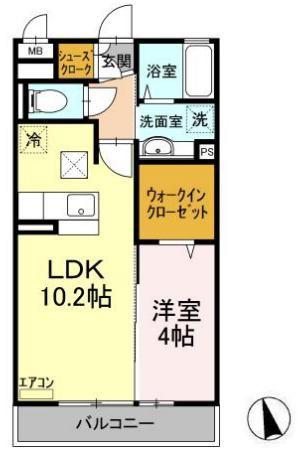 シュエットアビタ(1LDK/1階)の間取り写真