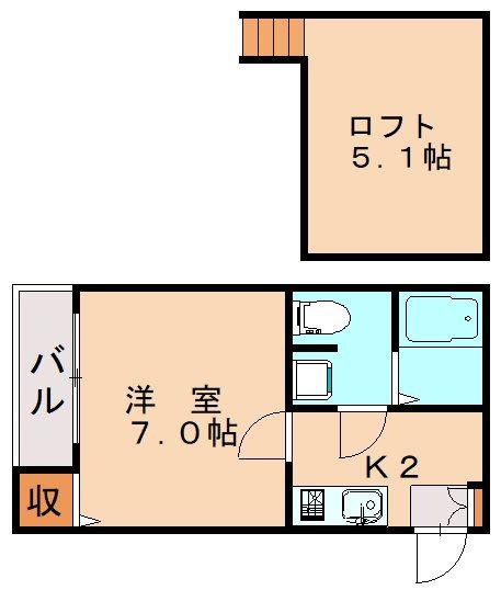 ピュア箱崎拾番館(1K/1階)の間取り写真