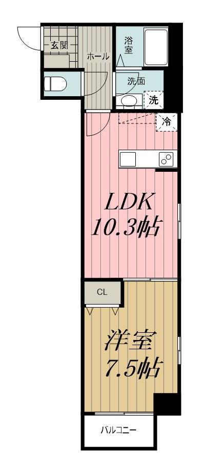 ミリアビタNO35(1LDK/8階)の間取り写真