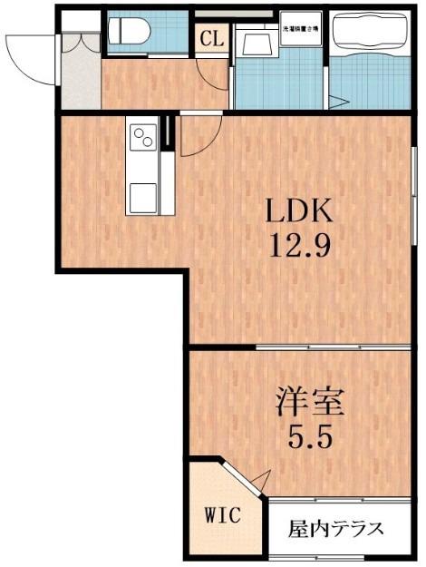 AGIO空堀(1LDK/1階)の間取り写真