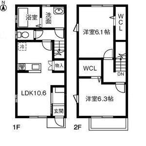 サニーグレイス南山(2LDK/1階)の間取り写真