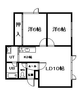 メゾンド神楽(2LDK/2階)の間取り写真