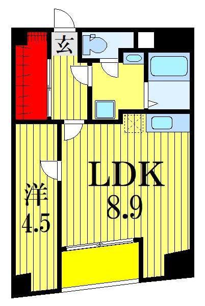 ブッシュハウス(1LDK/1階)の間取り写真