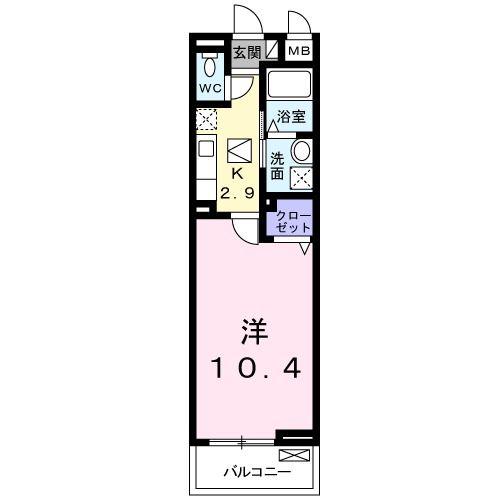 フォレストパーク・八番館(1K/1階)の間取り写真