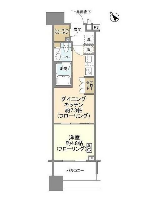 クレヴィア池袋イースト(1DK/6階)の間取り写真