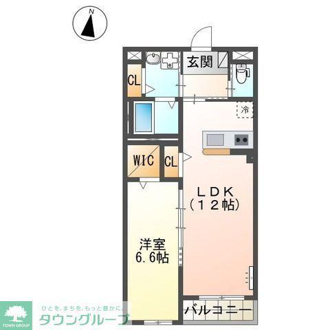 レヴメゾン神山六番館(1LDK/2階)の間取り写真