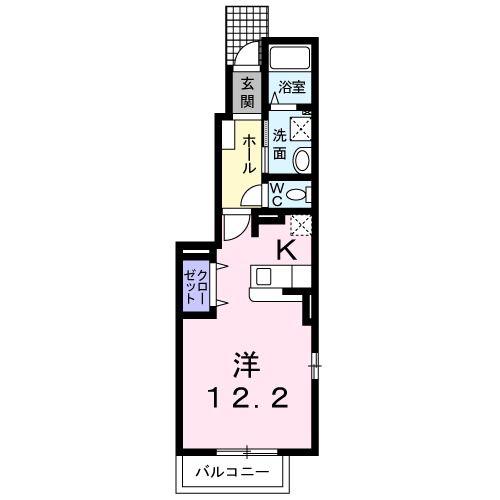 シイナハイツIII(ワンルーム/1階)の間取り写真