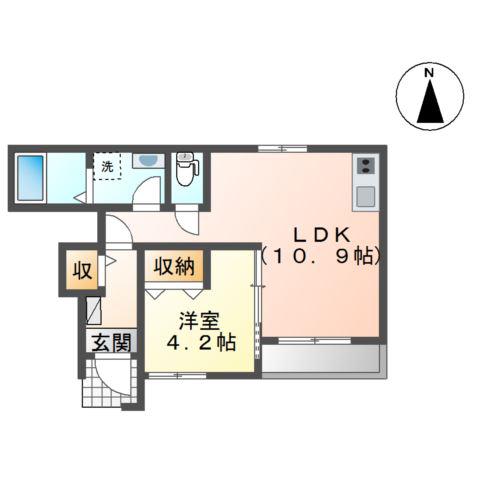 ADELANTE(1LDK/1階)の間取り写真