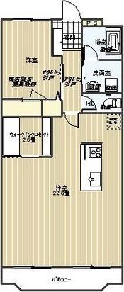 クオーレコウヨウ(1LDK/2階)の間取り写真