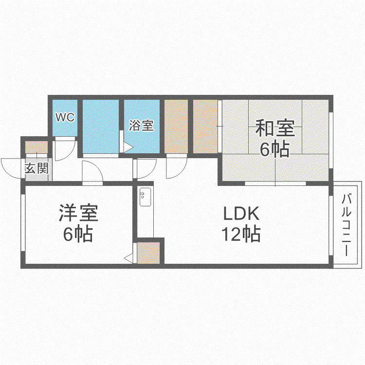 ブルーパレス24(2LDK/1階)の間取り写真