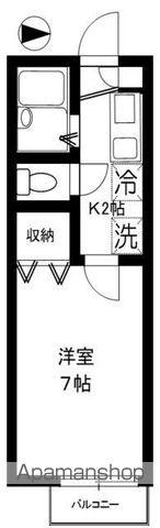 フレアプランドールB棟(1K/2階)の間取り写真