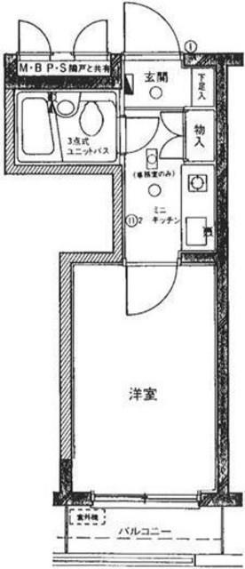 クリオ西横浜壱番館(1K/3階)の間取り写真