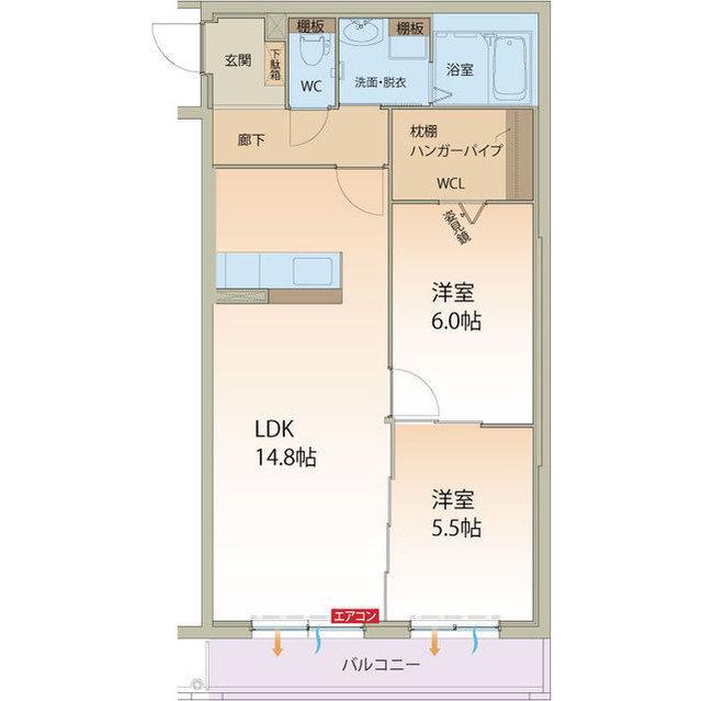 WAILEA COURT(2LDK/1階)の間取り写真