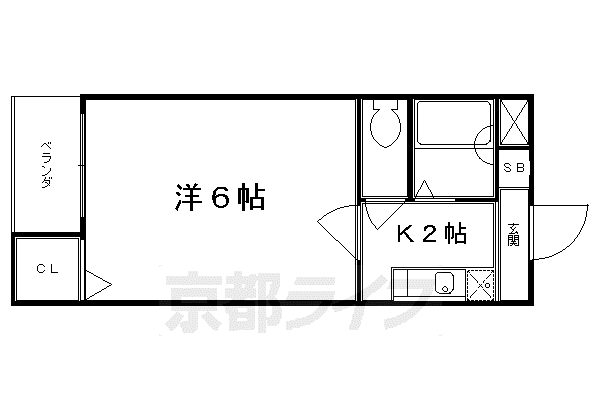 SHINE太秦(1K/3階)の間取り写真