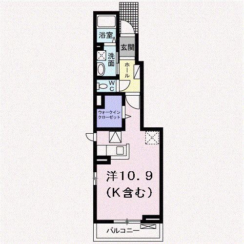 フローラ春日(ワンルーム/1階)の間取り写真