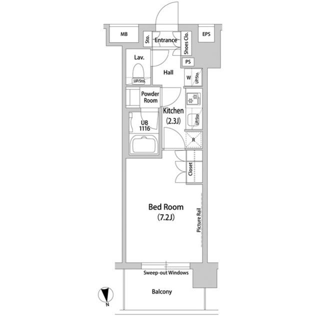 WORLD RESIDENCE 大手町(1K/3階)の間取り写真