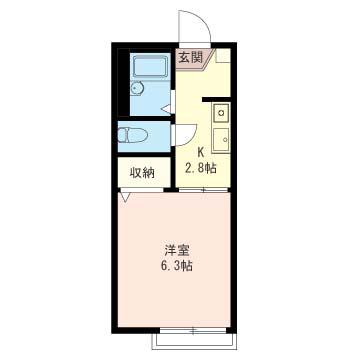 CASA FELICE(1K/1階)の間取り写真