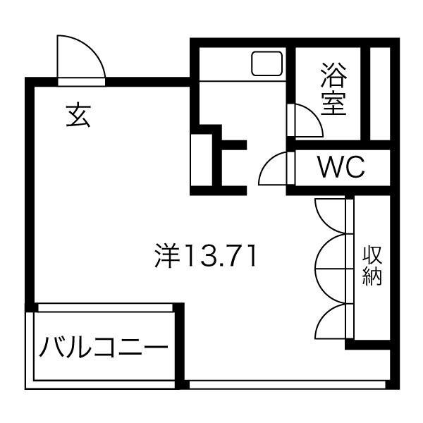 HS FLATS(1K/2階)の間取り写真