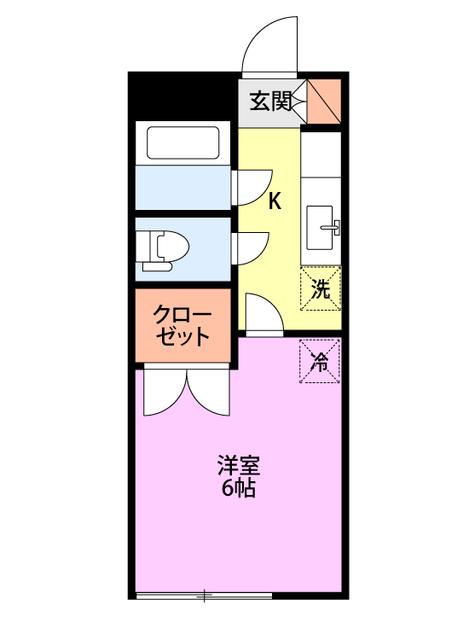 サザンコーポラス I(1K/2階)の間取り写真
