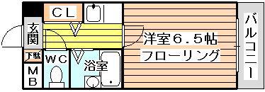 ロイヤルハイツ西淡路II(1K/4階)の間取り写真