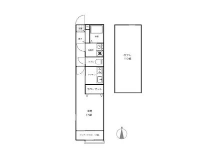 レジェンド(1K/2階)の間取り写真