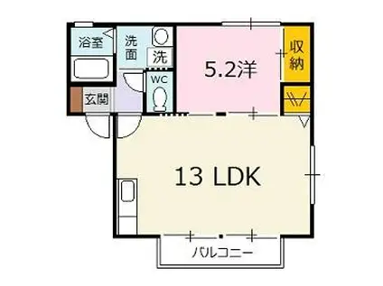 セジュール奥田(1LDK/2階)の間取り写真