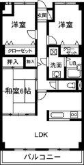 ローズガーデン前橋(3LDK/5階)の間取り写真