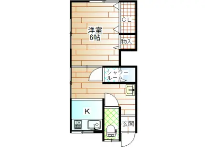 三堀アパート(1K/2階)の間取り写真