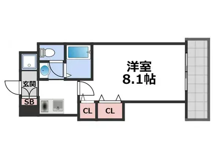 M´プラザ布施駅前(1K/3階)の間取り写真