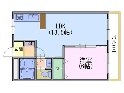 日野ハイツ(1LDK/1階)の間取り写真