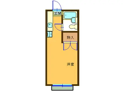 コーポ美多摩C(1K/2階)の間取り写真