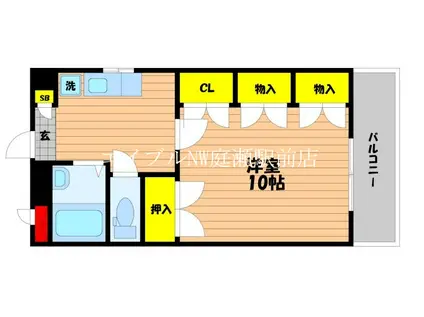 エスポアール大森(1DK/4階)の間取り写真