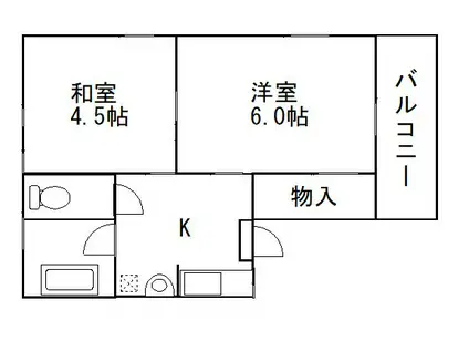 平井2DK(2DK/2階)の間取り写真