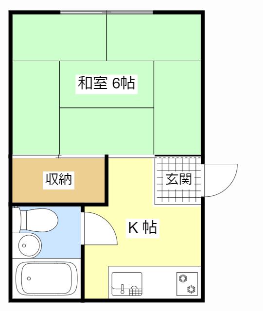 高塚ハイツ(1K/3階)の間取り写真