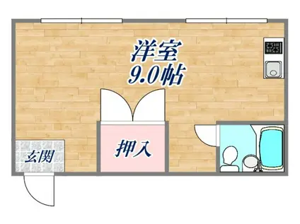 カッシーナ甲子園(ワンルーム/1階)の間取り写真