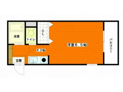 キューブ翠(1K/1階)の間取り写真