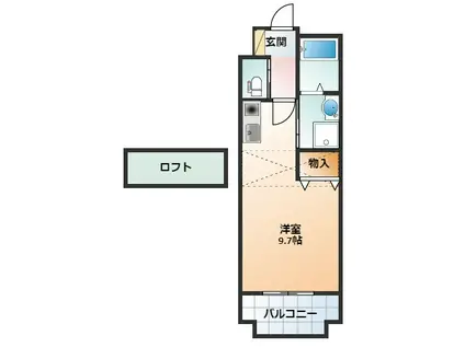 EM-HEALTHYVILLA松本台イースト(1K/2階)の間取り写真