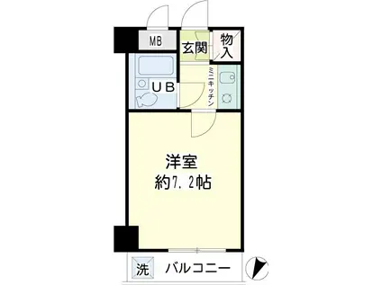 プラザ川崎NO.2(1K/6階)の間取り写真