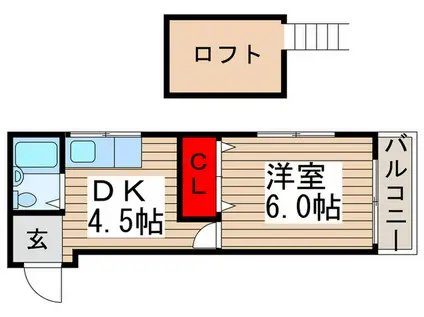 コスモメッツ鎌ケ谷(1DK/2階)の間取り写真