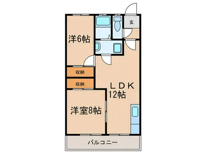 シバタハイツIII(2LDK/2階)の間取り写真