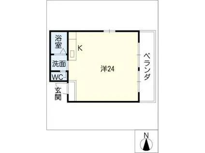 ノイエ・シュトラッセ山木田ビル(ワンルーム/7階)の間取り写真