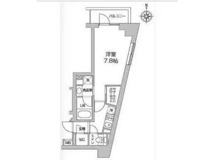 レジディア高円寺(1K/3階)の間取り写真